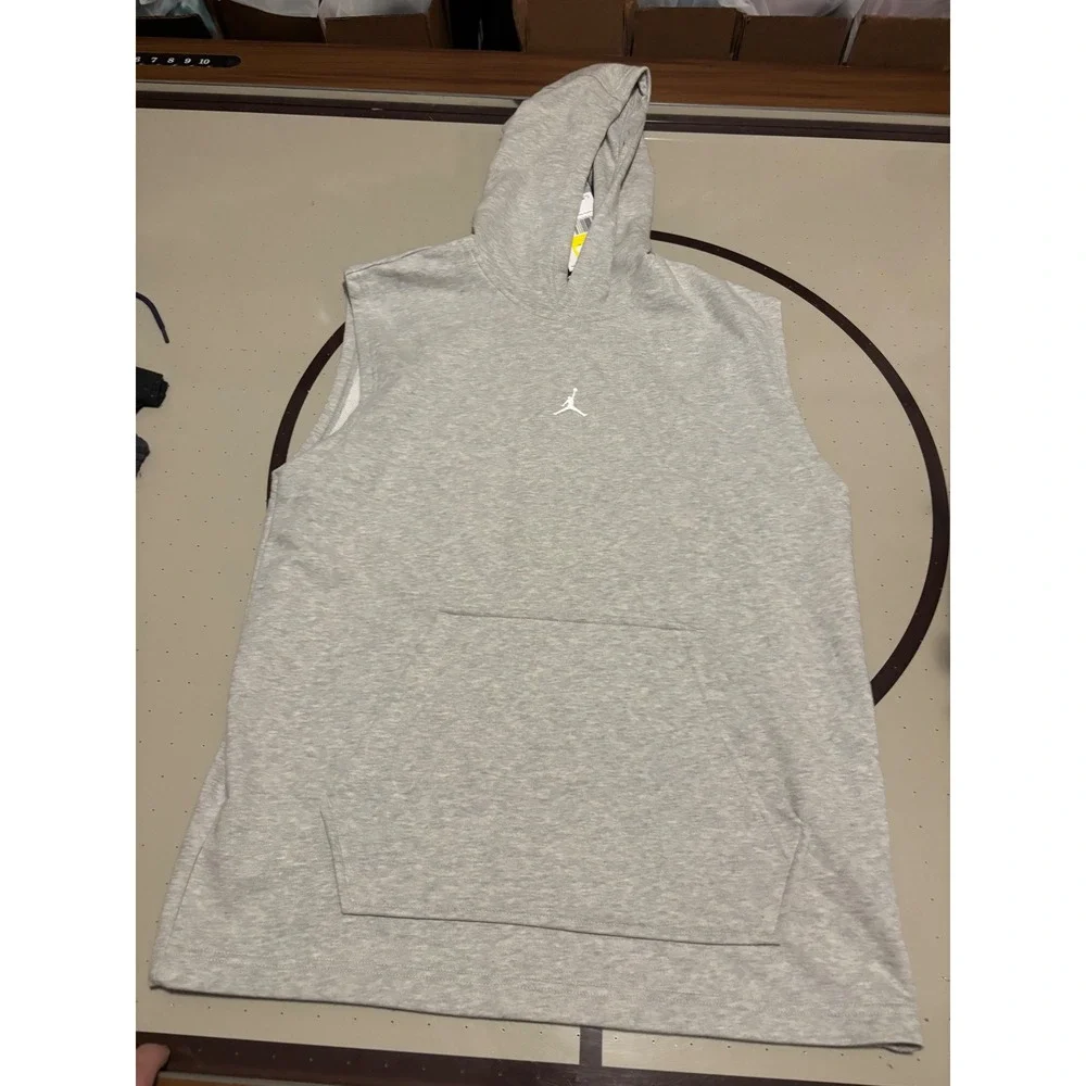 1204Jordan Sport Dri-FIT Sleeveless Hoodie Mens Small Grey HF9938-050 Jumpman